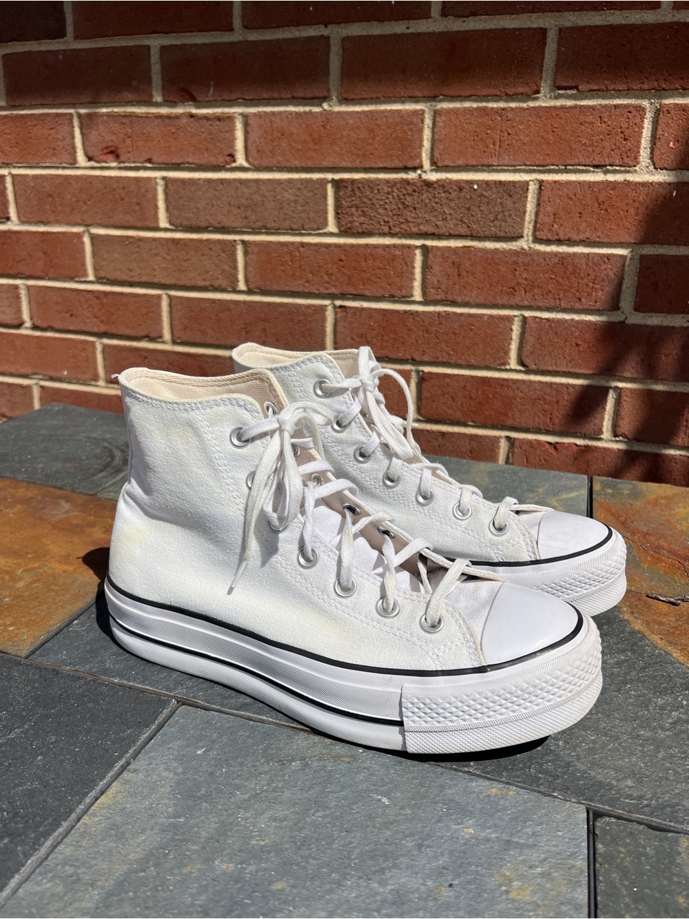 White Platform Converse